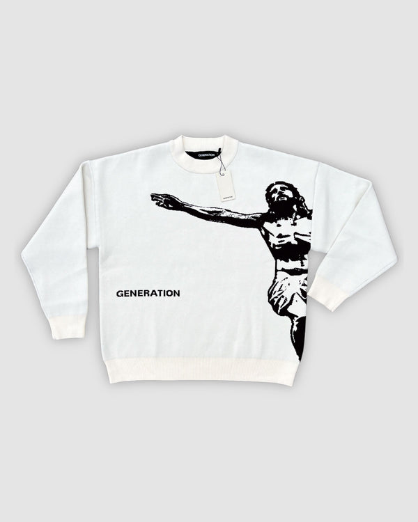 "SAVIOUR" - IVORY KNIT SWEATER