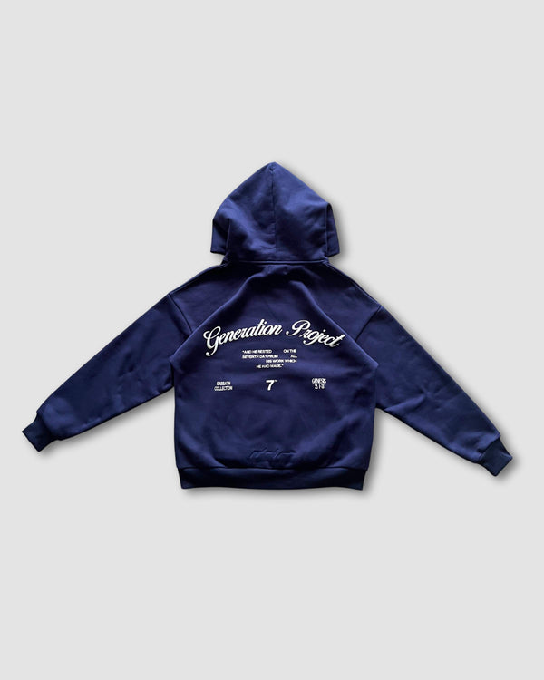 "SABBATH" - NAVY BLUE HOODIE