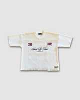 "SAVED BY JESUS" - IVORY KNIT JERSEY (PRE-ORDER)