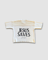 "SAVED BY JESUS" - IVORY KNIT JERSEY (PRE-ORDER)