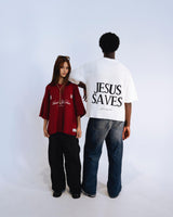 "SAVED BY JESUS" - IVORY KNIT JERSEY (PRE-ORDER)